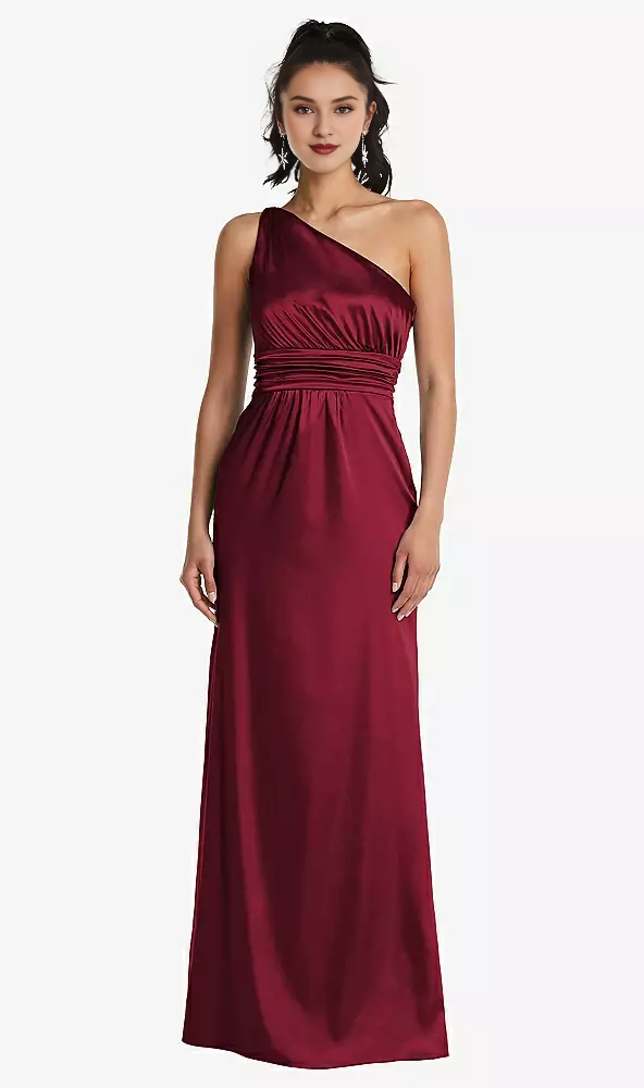 One-Shoulder Satin Floor-Length Prom Dress - Chloe Dress