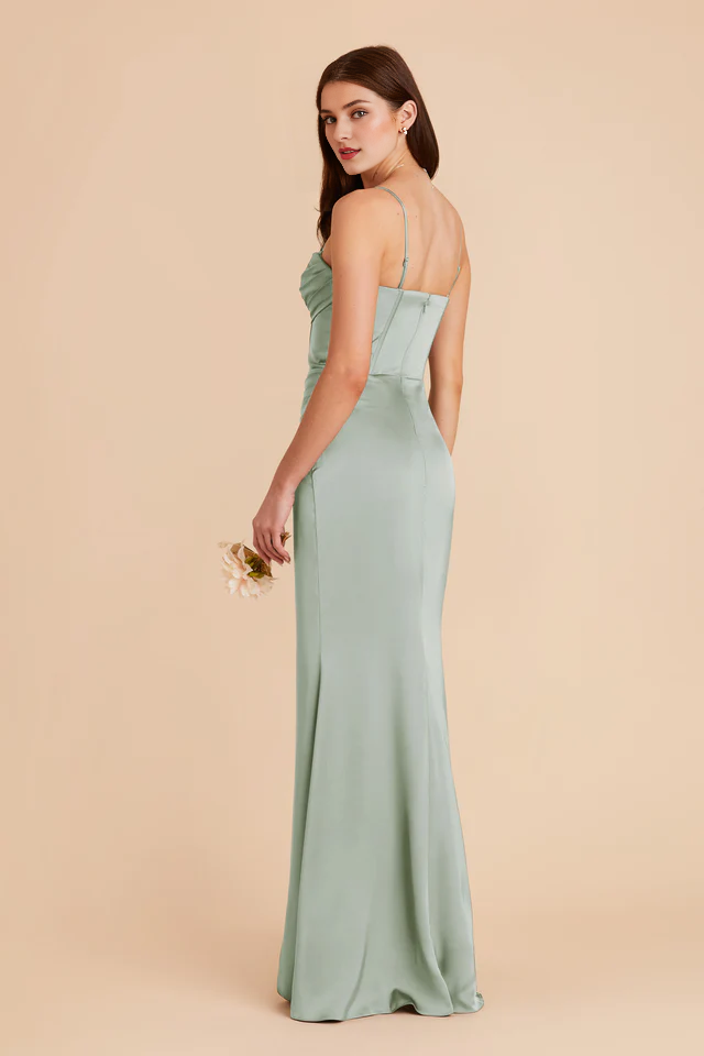 Satin Lace-Up Back Wedding Dress - Chloe Dress
