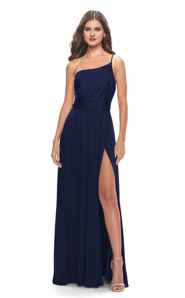 A-Line Lace-Up Back High Slit Floor-Length Prom Dress - Chloe Dress