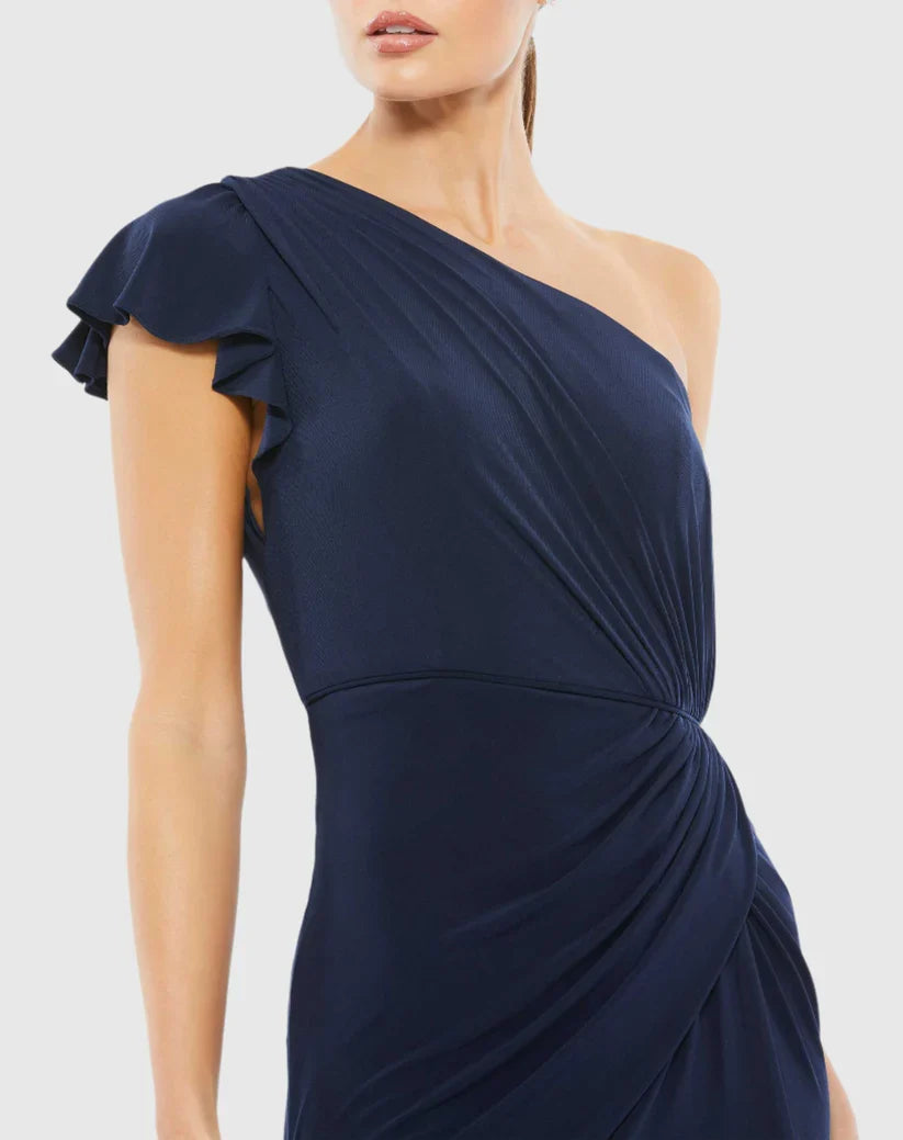 One-Shoulder Ruffled Floor-Length Evening Dress - Chloe Dress