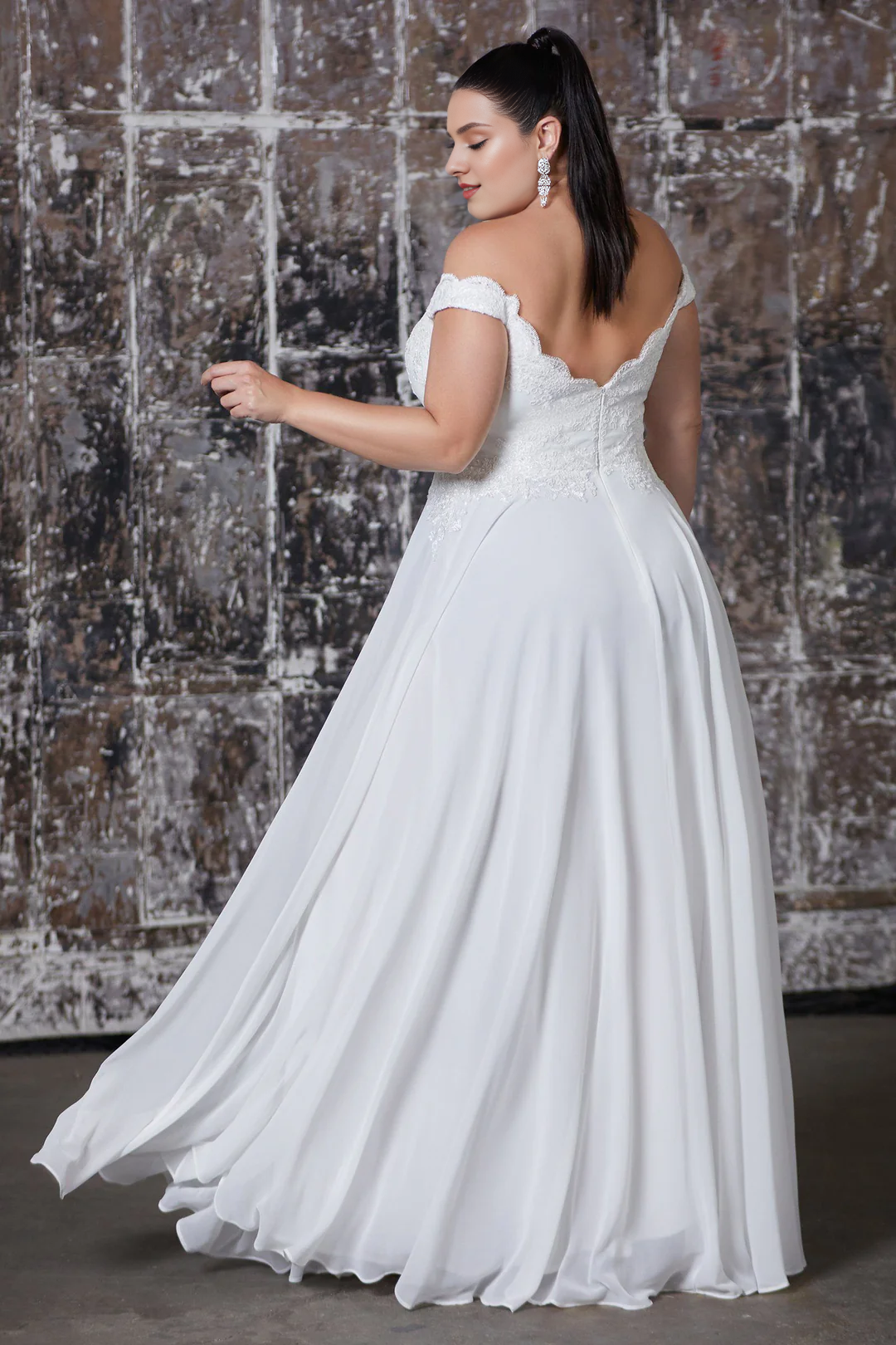 White Off-Shoulder Wedding Dress - Chloe Dress