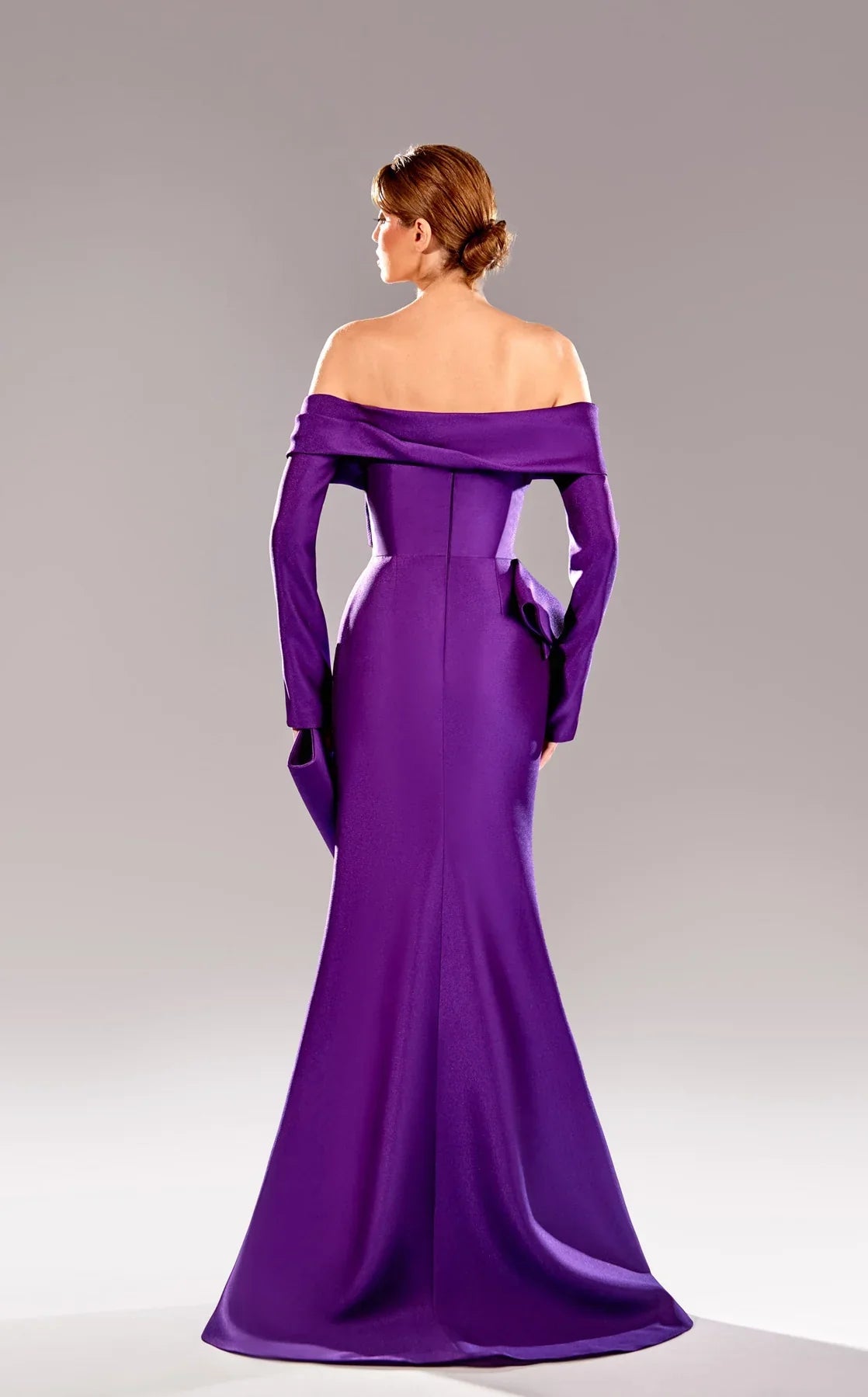 Mermaid Off-Shoulder Satin Long Sleeve High Slit Floor-Length Prom Dress - Chloe Dress