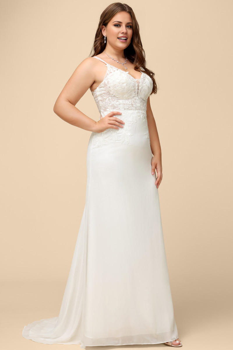 V-Neck Chiffon Wedding Dress - Chloe Dress