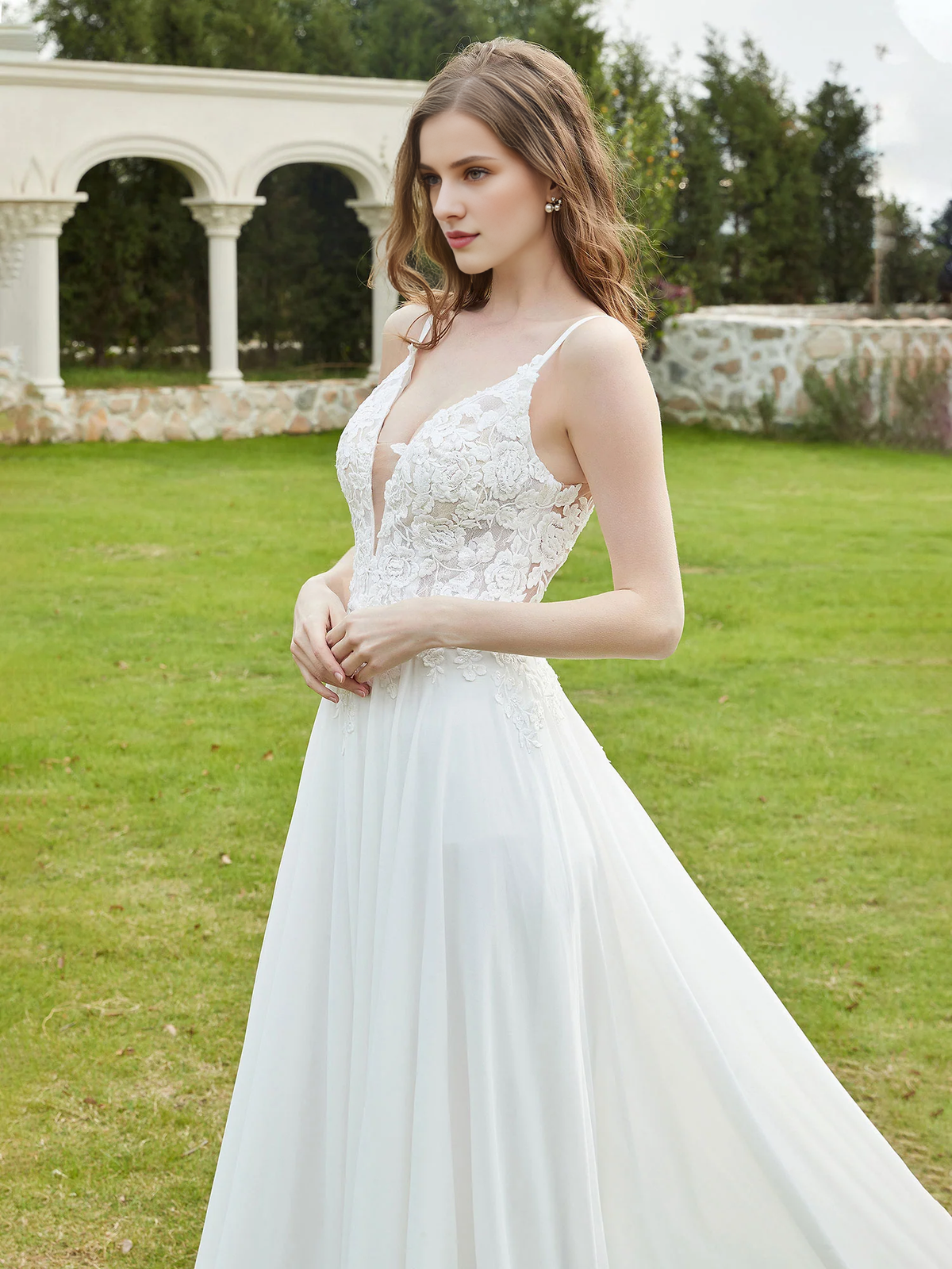 A-Line V-Neck Wedding Dress - Chloe Dress