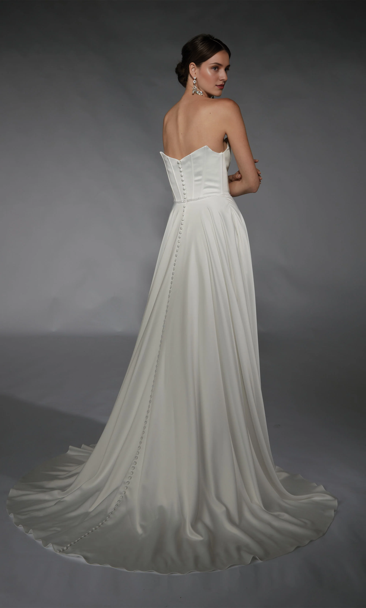 A-Line Strapless Satin Backless Wedding Dress - Chloe Dress