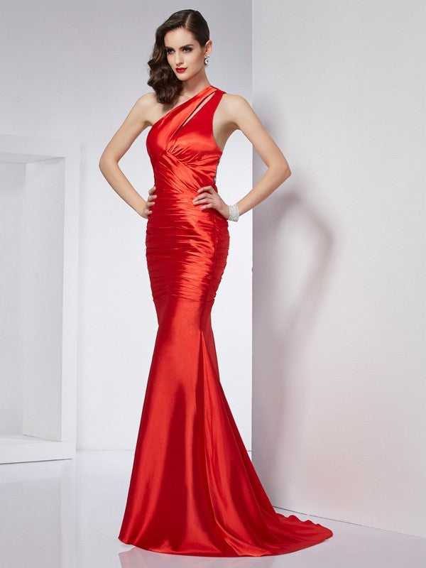 Sheath One-Shoulder Satin Dress - Chloe Dress