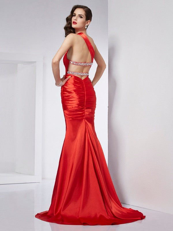 Sheath One-Shoulder Satin Dress - Chloe Dress