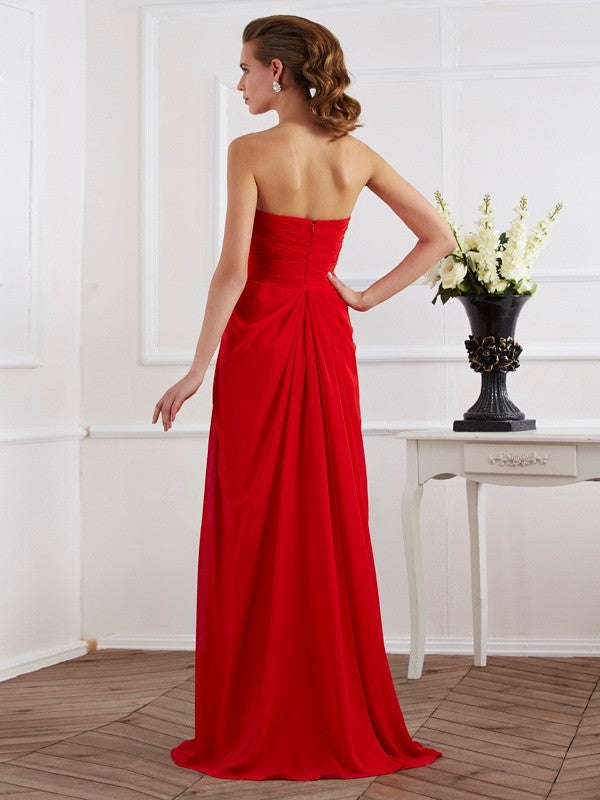 Sheath Strapless Chiffon Sleeveless Pleated Dress - Chloe Dress