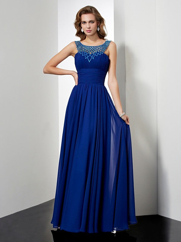 Empire Waist High Neck Chiffon Sleeveless Dress - Chloe Dress