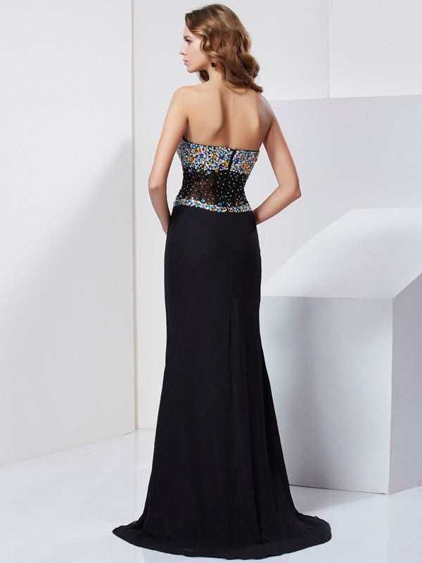 Mermaid Sweetheart Chiffon Sleeveless Dress - Chloe Dress
