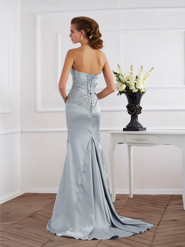 Mermaid Strapless Satin Dress - Chloe Dress