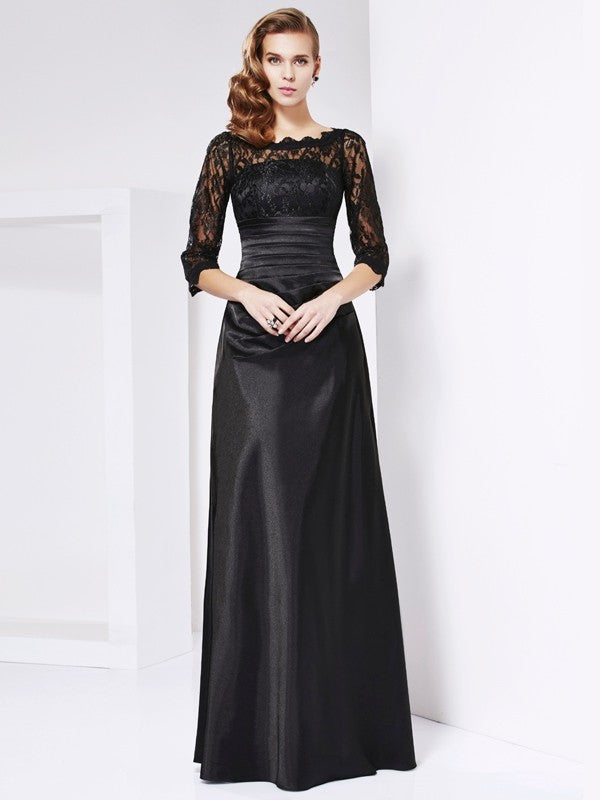 Sheath Satin Three-Quarter Sleeve Dress - Chloe Dress
