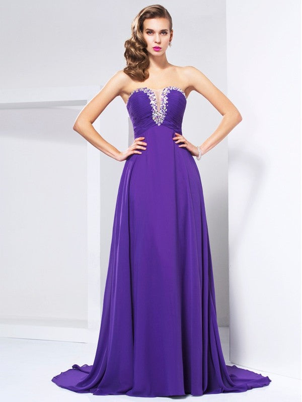 A-Line Sweetheart Chiffon Sleeveless Dress - Chloe Dress