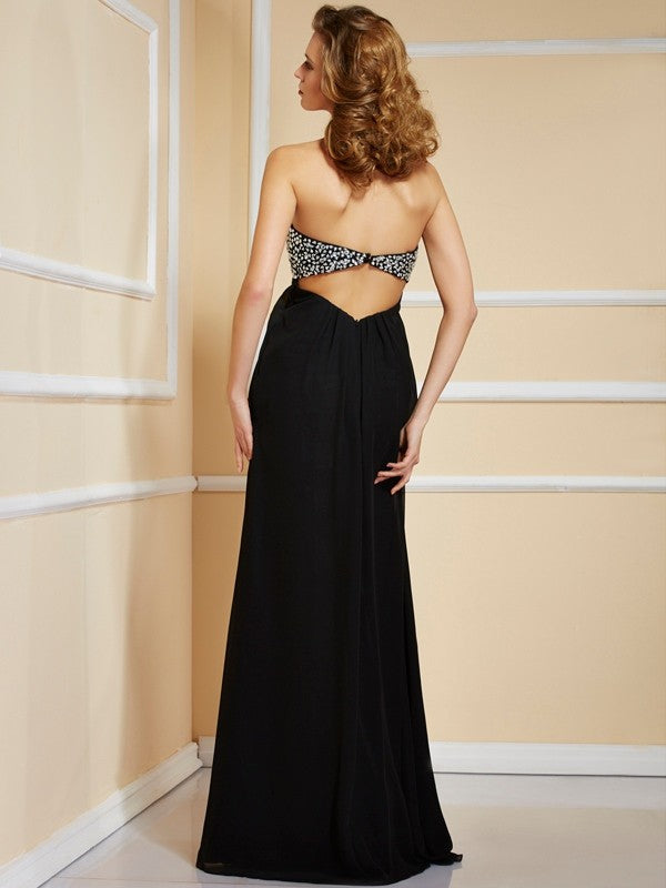 Sheath Sweetheart Chiffon Sleeveless Ruffled Dress - Chloe Dress