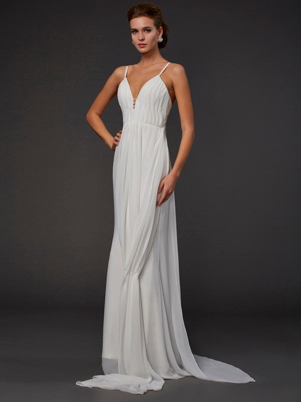 Mermaid V-Neck Chiffon Sleeveless Ruffled Dress - Chloe Dress