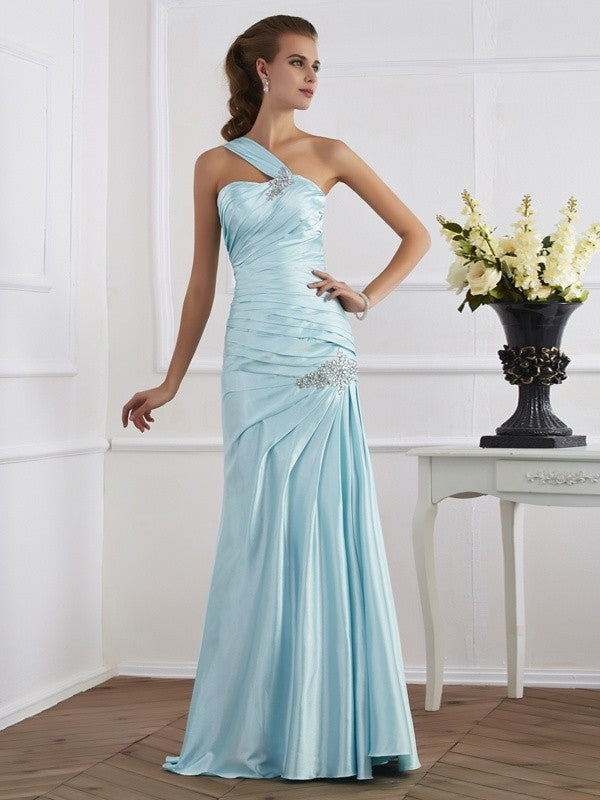 Mermaid One-Shoulder Satin Sleeveless Dress - Chloe Dress