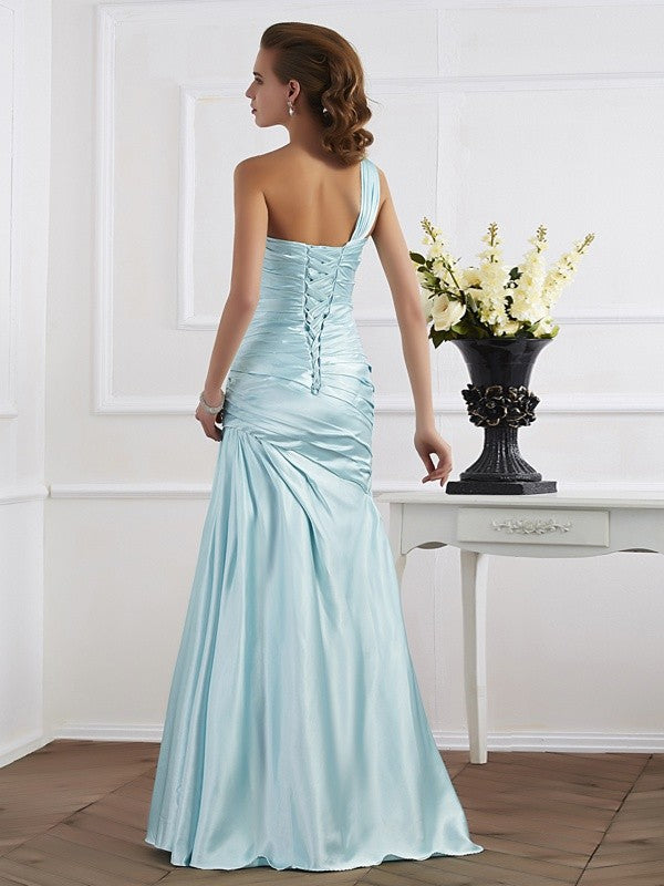 Mermaid One-Shoulder Satin Sleeveless Dress - Chloe Dress