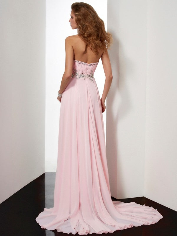 A-Line Sweetheart Chiffon Sleeveless Applique Dress - Chloe Dress