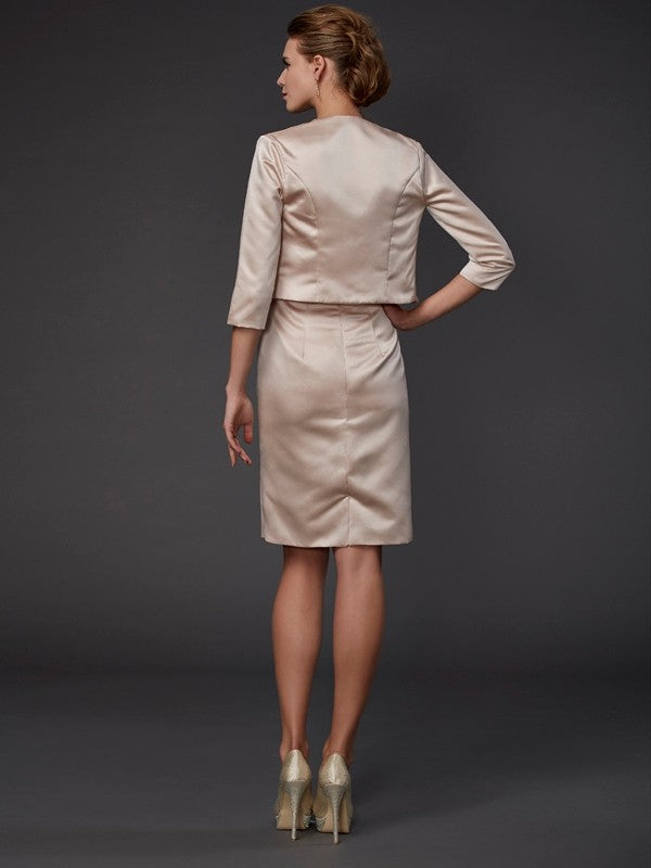 Sheath Square Neck Satin Sleeveless Mini Dress - Chloe Dress