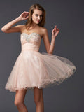 A-Line Sweetheart Satin Sleeveless Mini Homecoming Dress - Chloe Dress