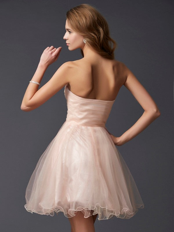 A-Line Sweetheart Satin Sleeveless Mini Homecoming Dress - Chloe Dress