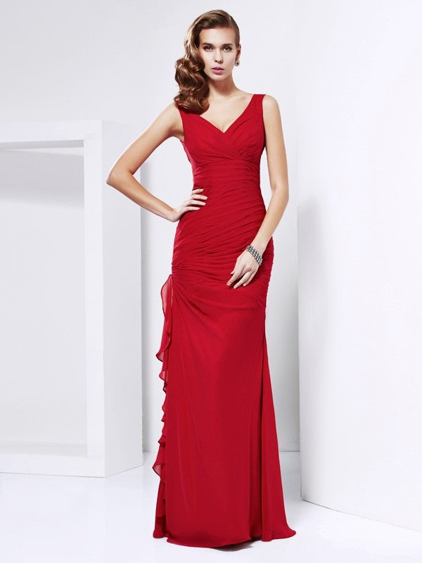 Sheath V-Neck Chiffon Sleeveless Dress - Chloe Dress