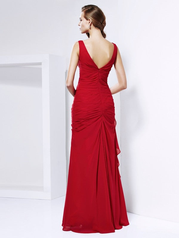 Sheath V-Neck Chiffon Sleeveless Dress - Chloe Dress
