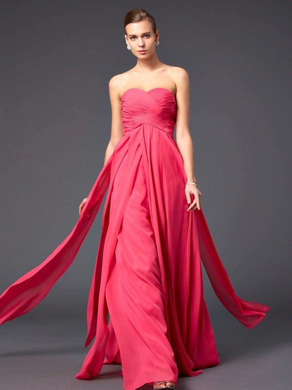 Sheath Sweetheart Chiffon Sleeveless Ruffled Dress - Chloe Dress