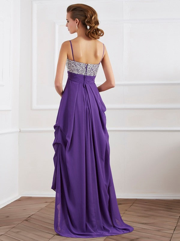 A-Line Spaghetti Strap Chiffon Sleeveless Ruffled Dress - Chloe Dress