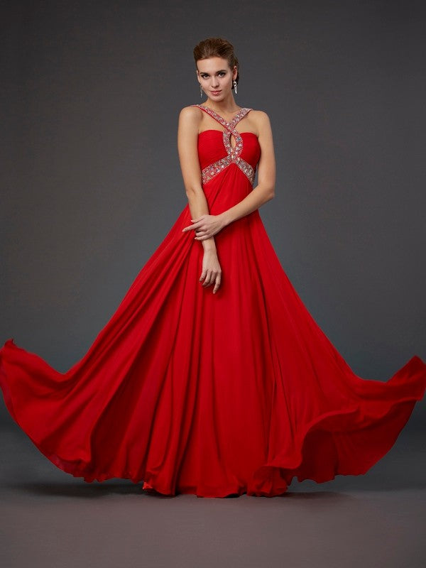 Sheath Halter Chiffon Sleeveless Dress - Chloe Dress