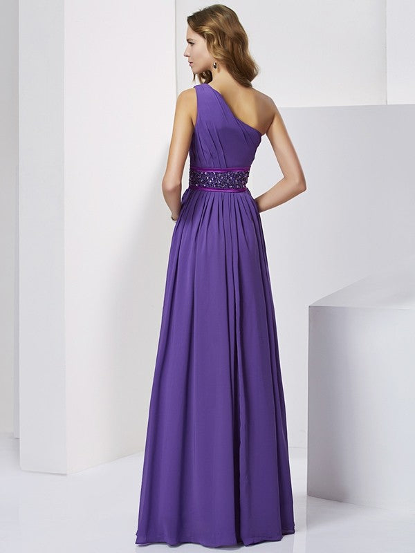 Empire Waist One-Shoulder Chiffon Sleeveless Dress - Chloe Dress