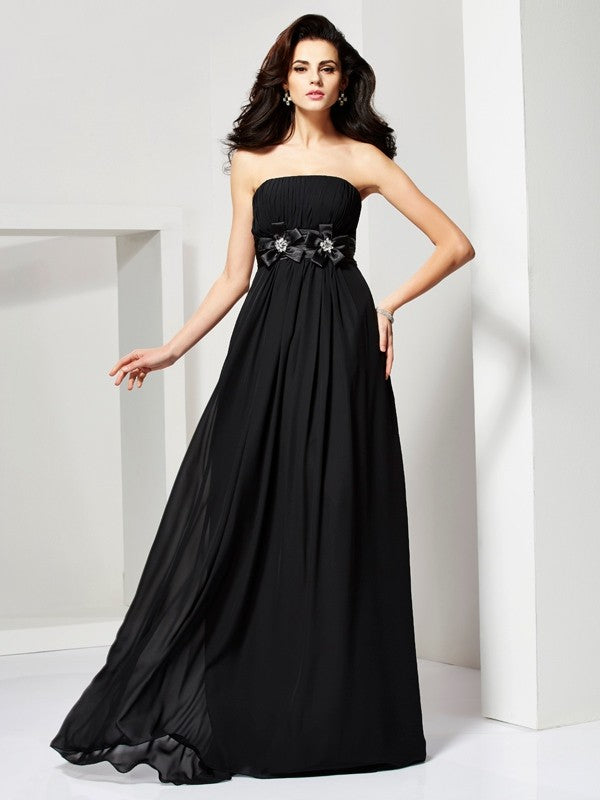 A-Line Strapless Chiffon Sleeveless Dress - Chloe Dress