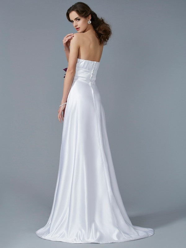 A-Line Strapless Satin Sleeveless Dress - Chloe Dress