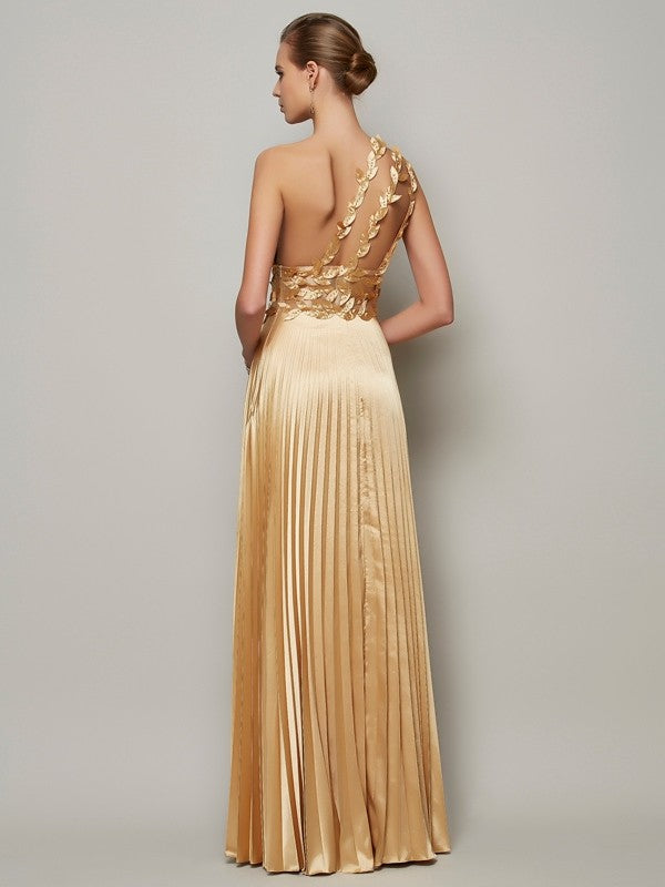 A-Line One-Shoulder Satin Sleeveless Dress - Chloe Dress