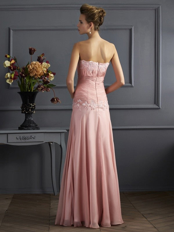 A-Line Sweetheart Chiffon Sleeveless Applique Dress - Chloe Dress