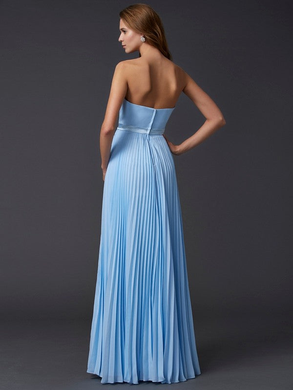 A-Line Strapless Chiffon Sleeveless Dress - Chloe Dress