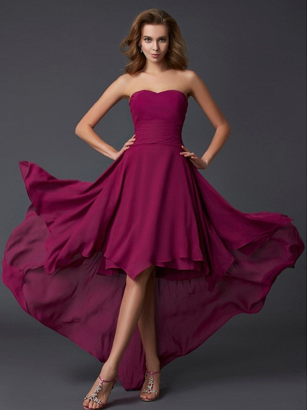 A-Line Sweetheart Chiffon Sleeveless Pleated Dress - Chloe Dress