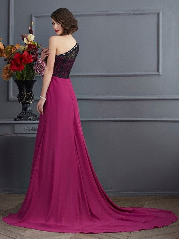 A-Line One-Shoulder Chiffon Sleeveless Dress - Chloe Dress