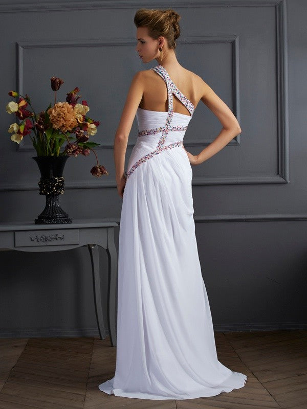 Sheath One-Shoulder Chiffon Sleeveless Dress - Chloe Dress