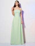 A-Line Strapless Chiffon Sleeveless Pleated Wedding Dress - Chloe Dress
