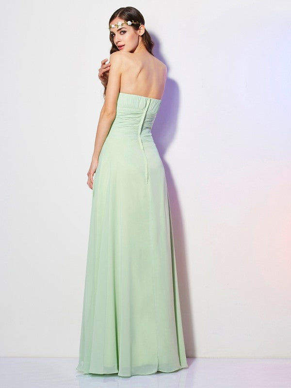 A-Line Strapless Chiffon Sleeveless Pleated Wedding Dress - Chloe Dress