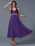 A-Line Halter Chiffon Sleeveless Wedding Dress - Chloe Dress