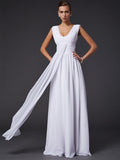 A-Line Chiffon Sleeveless Pleated Dress - Chloe Dress