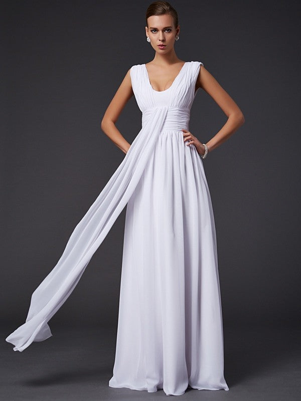 A-Line Chiffon Sleeveless Pleated Dress - Chloe Dress