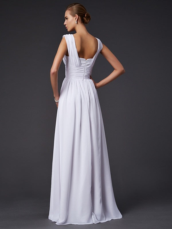 A-Line Chiffon Sleeveless Pleated Dress - Chloe Dress