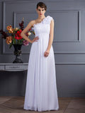 A-Line One-Shoulder Chiffon Sleeveless Pleated Dress - Chloe Dress
