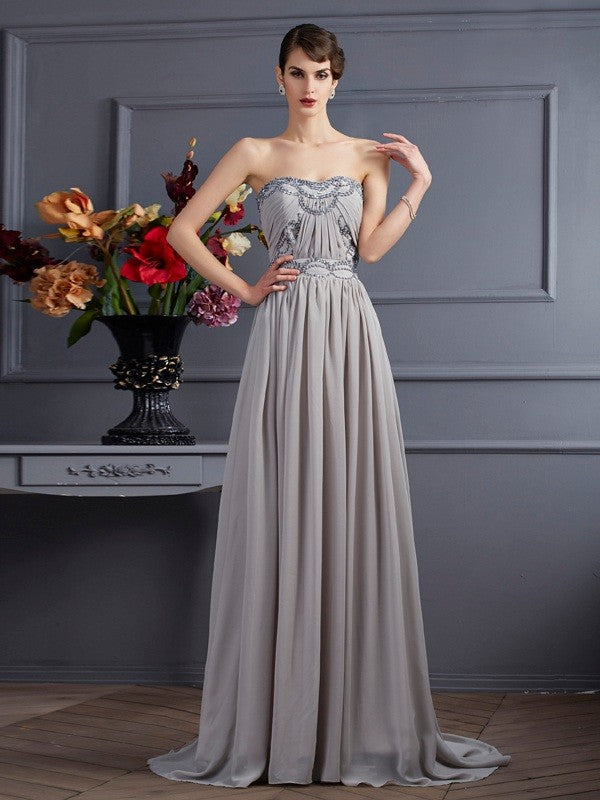 A-Line Sweetheart Chiffon Sleeveless Pleated Dress - Chloe Dress