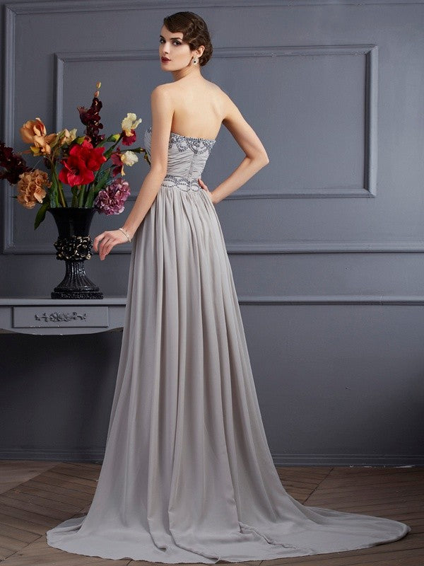 A-Line Sweetheart Chiffon Sleeveless Pleated Dress - Chloe Dress