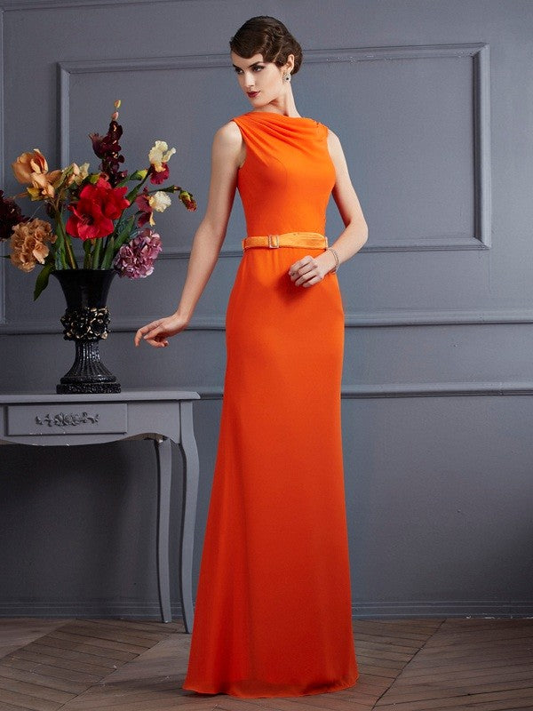 Sheath High Neck Chiffon Sleeveless Dress - Chloe Dress