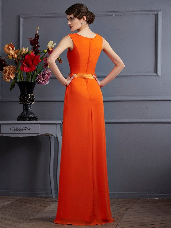 Sheath High Neck Chiffon Sleeveless Dress - Chloe Dress